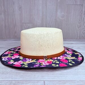 EMG sombrero hat woven floral fabric beach hat cute summer accessory hat sun hat